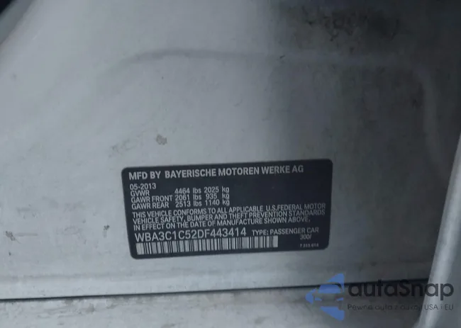 WBA3C1C52DF443414: 43461425