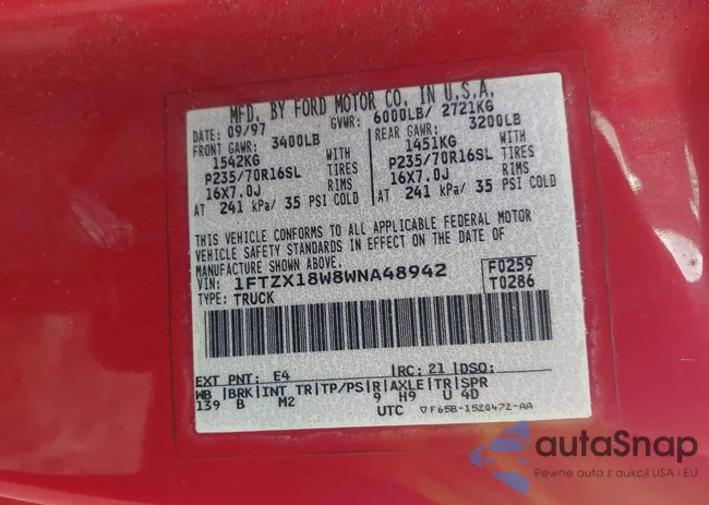 1FTZX18W8WNA48942: 43461463