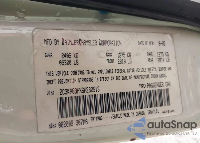 2C3KA63HX6H232513: 43461489