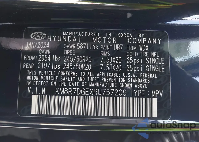 KM8R7DGEXRU757209: 43462604