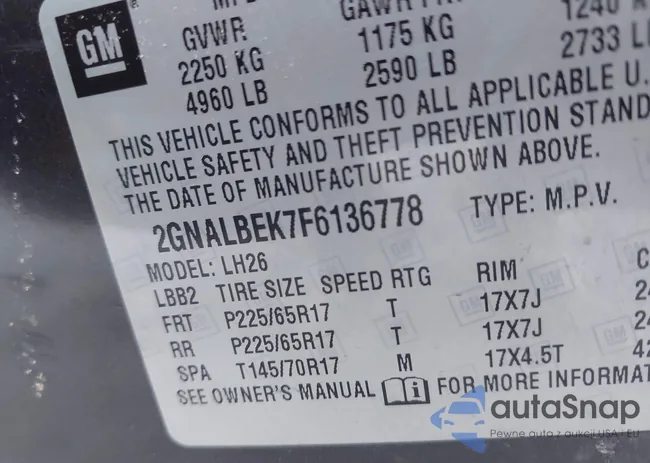 2GNALBEK7F6136778: 43462651