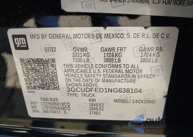 3GCUDFED1NG638104: 43462674