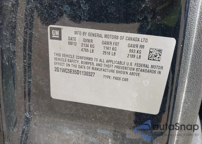 2G1WC5E35D1130327: 43462682