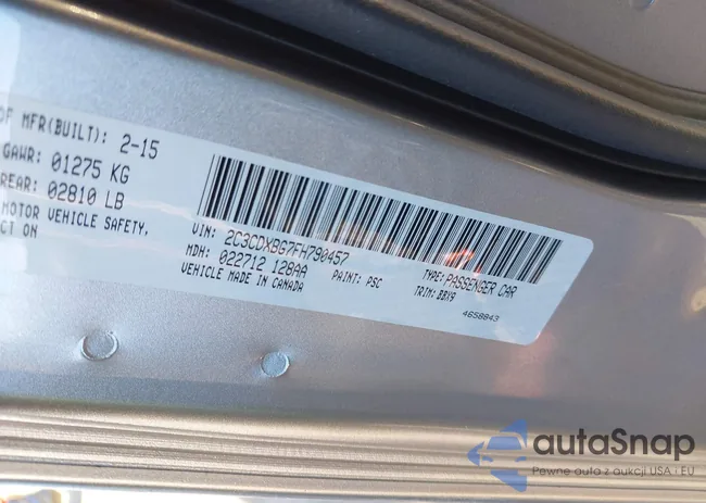 2C3CDXBG7FH790457: 43462725