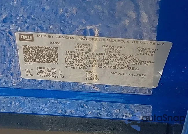 3GNAXUEGXRS241056: 43462855