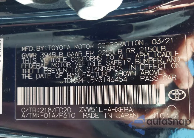 JTDKAMFU5M3146454: 43462876