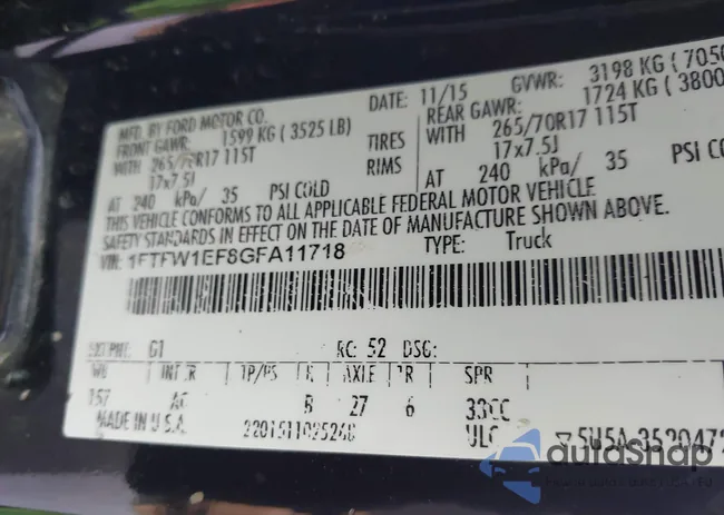 1FTFW1EF8GFA11718: 43462921