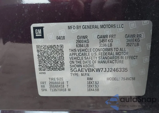 5GAEVBKW7JJ246335: 43462960