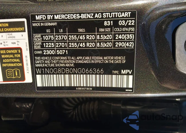 W1N0G8DB0NG066366: 43463071