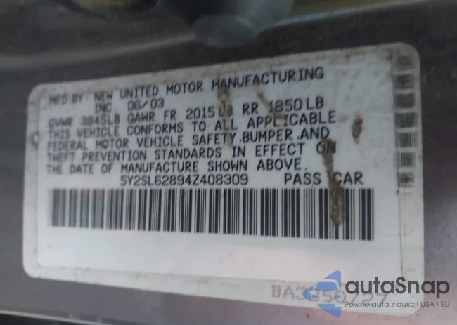 5Y2SL62894Z408309: 43462131