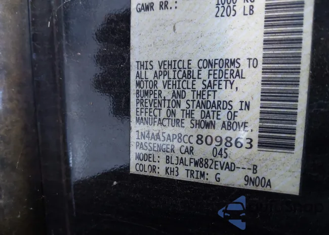 1N4AA5AP8CC809863: 43462247