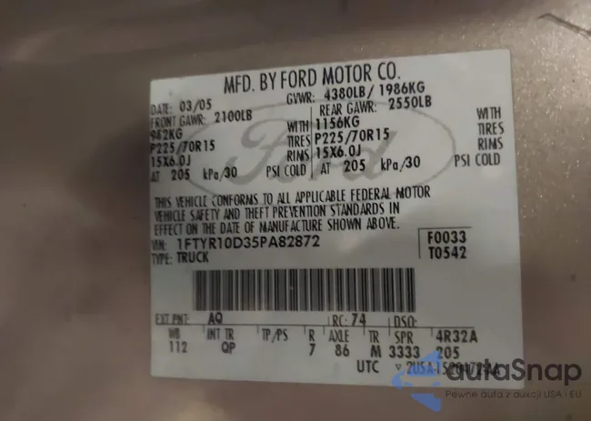 1FTYR10D35PA82872: 43462266