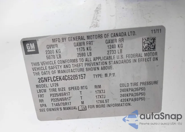 2GNFLCEK4C6205157: 43462296