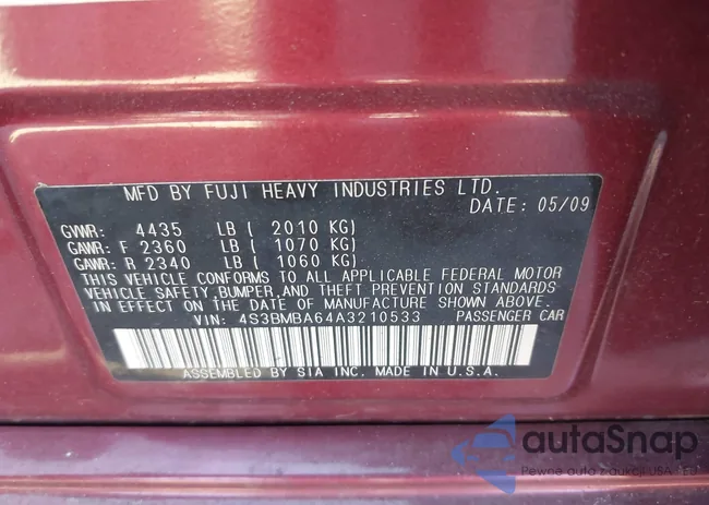 4S3BMBA64A3210533: 43462379