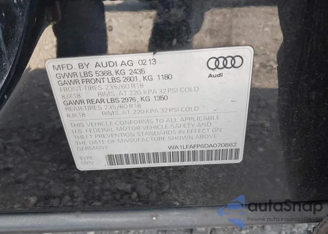 WA1LFAFP6DA070862: 43462447