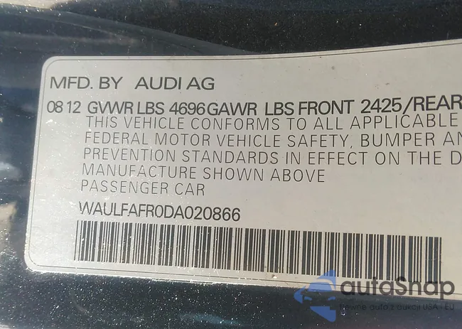 WAULFAFR0DA020866: 43462479