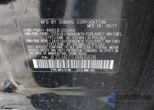 JF2SJAEC5JH405628: 43463543