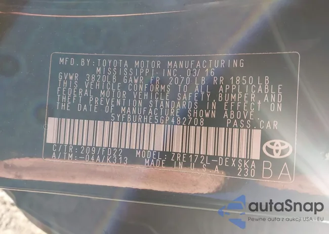 5YFBURHE5GP482708: 43463638