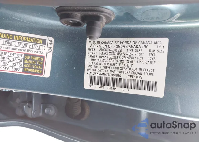 2HKRM4H73FH610801: 43463703