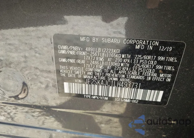 JF2SKAJC1LH493731: 43463731