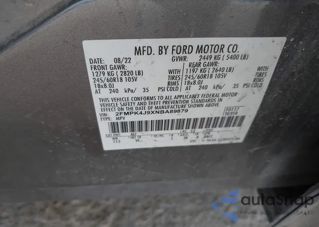 2FMPK4J9XNBA89879: 43463991