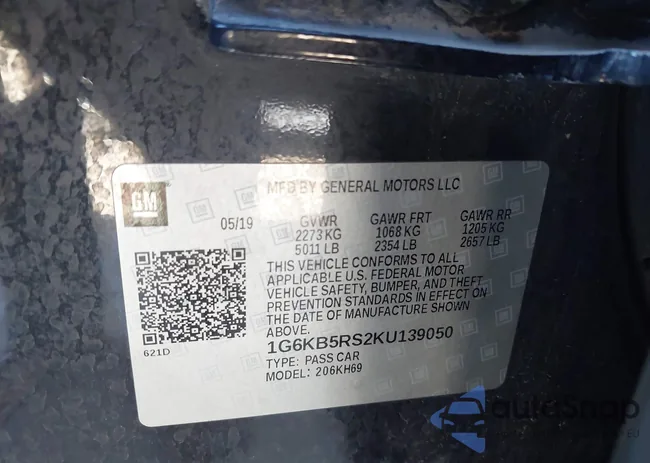 1G6KB5RS2KU139050: 43464025