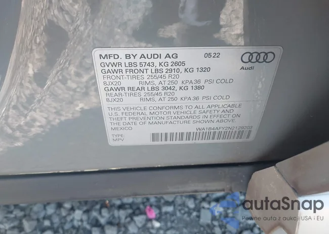 WA1B4AFY2N2129203: 43464051