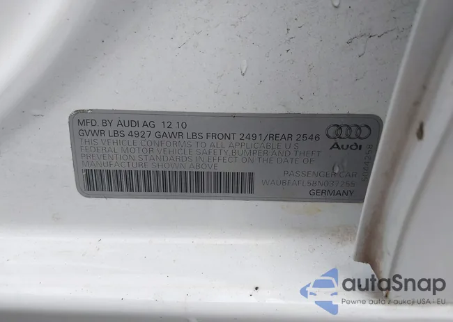 WAUBFAFL5BN037255: 43464102