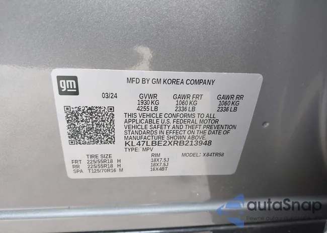 KL47LBE2XRB213948: 43463210