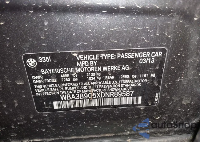 WBA3B9G5XDNR89587: 43463268