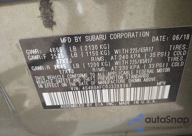 4S4BSAFC0J3388367: 43463358