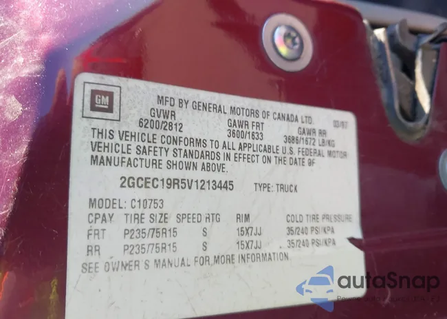 2GCEC19R5V1213445: 43463468