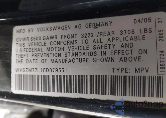 WVGZM77L15D079551: 43464520