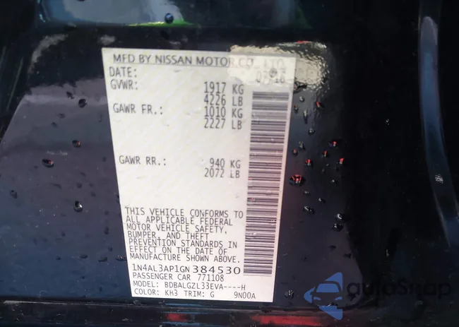 1N4AL3AP1GN384530: 43464534