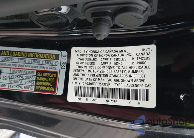 2HGFG3A52DH513237: 43464646