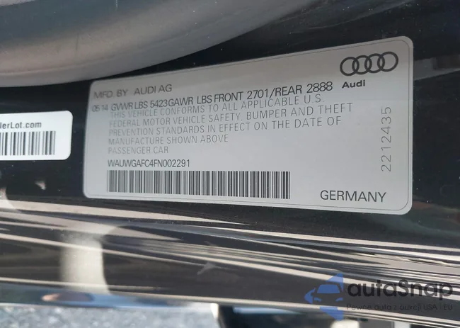 WAUWGAFC4FN002291: 43464755