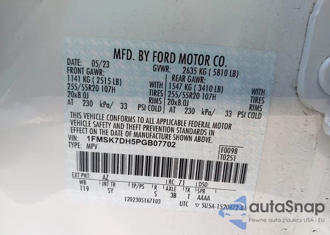 1FMSK7DH5PGB07702: 43464785