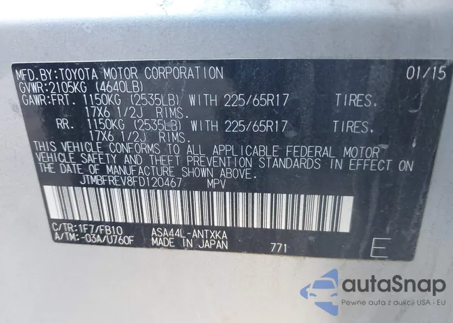 JTMBFREV8FD120467: 43464895