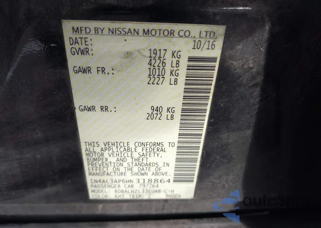 1N4AL3AP6HN318864: 43465070