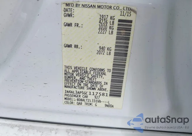 1N4AL3AP5GC117581: 43464243