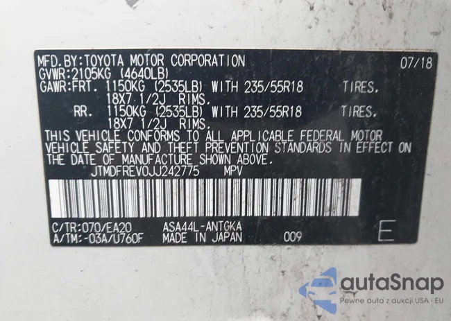 JTMDFREV0JJ242775: 43464284