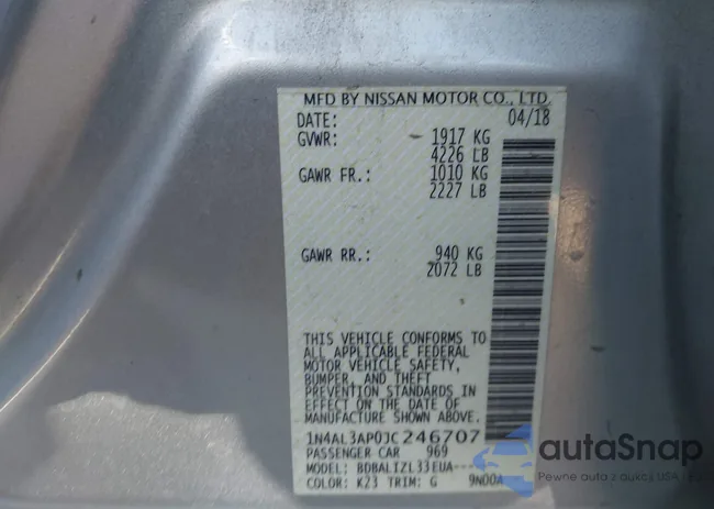 1N4AL3AP0JC246707: 43464318