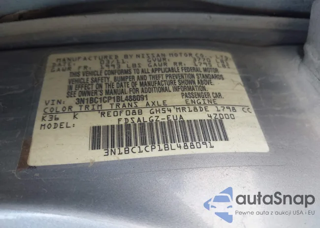 3N1BC1CP1BL488091: 43464332