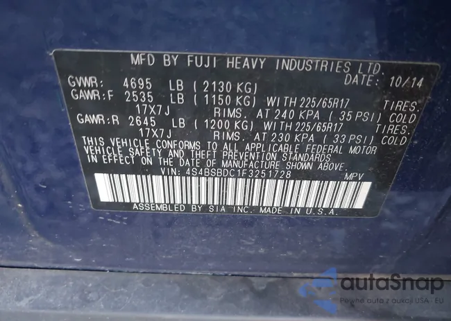 4S4BSBDC1F3251728: 43465730