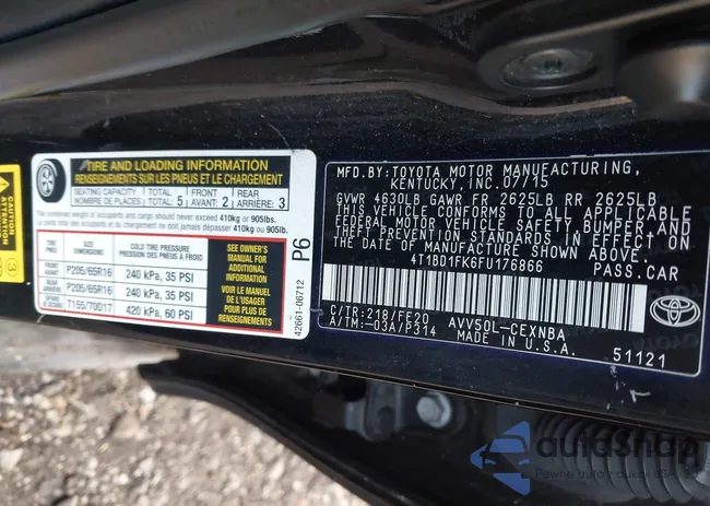 4T1BD1FK6FU176866: 43465844