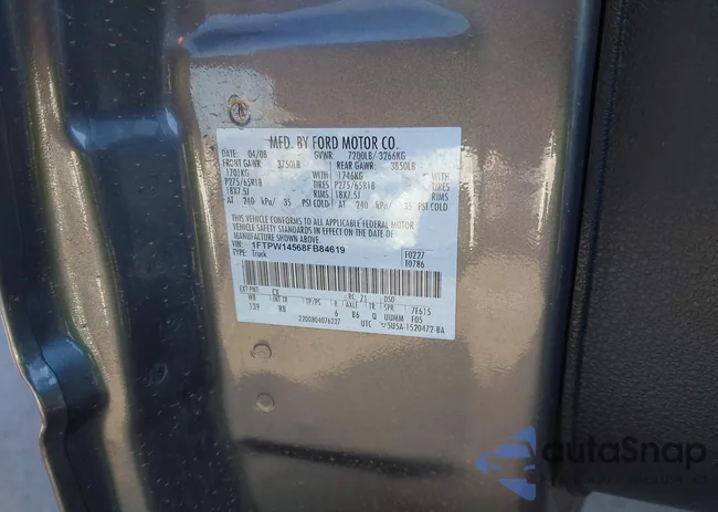 1FTPW14568FB84619: 43465985