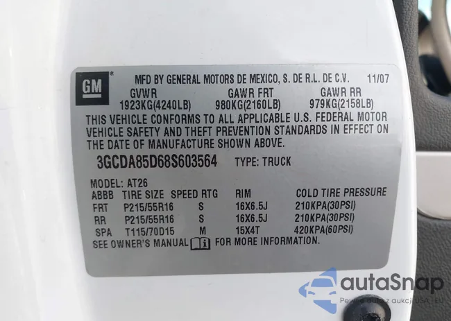 3GCDA85D68S603564: 43466090