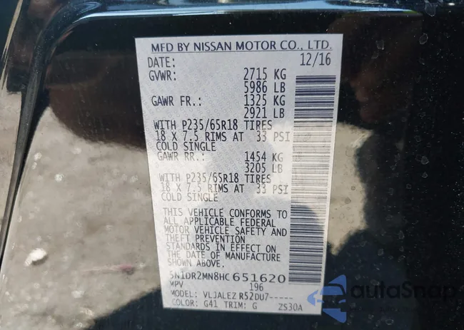 5N1DR2MN8HC651620: 43465119