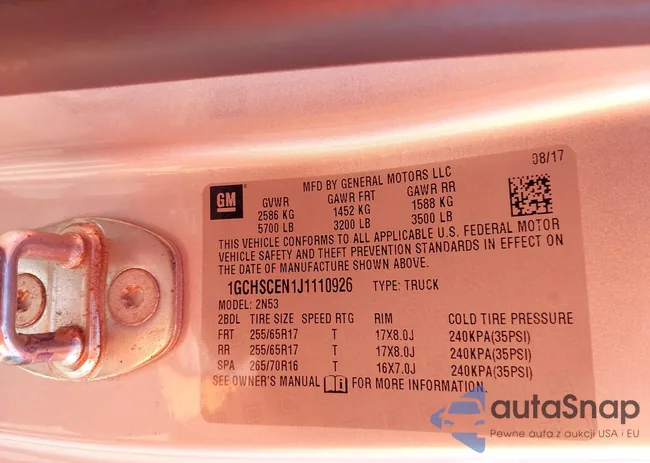 1GCHSCEN1J1110926: 43465144