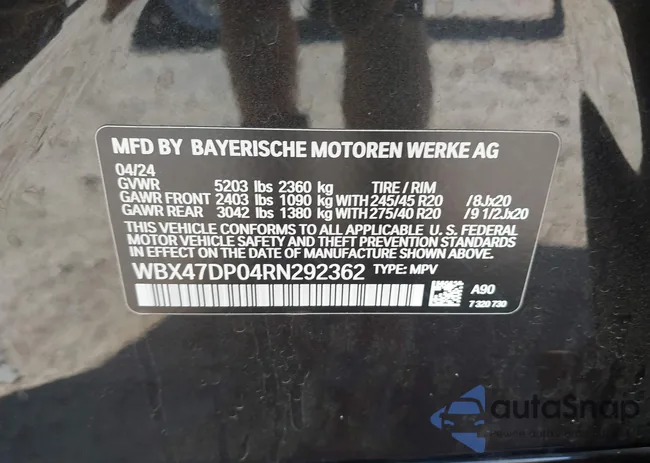 WBX47DP04RN292362: 43465149